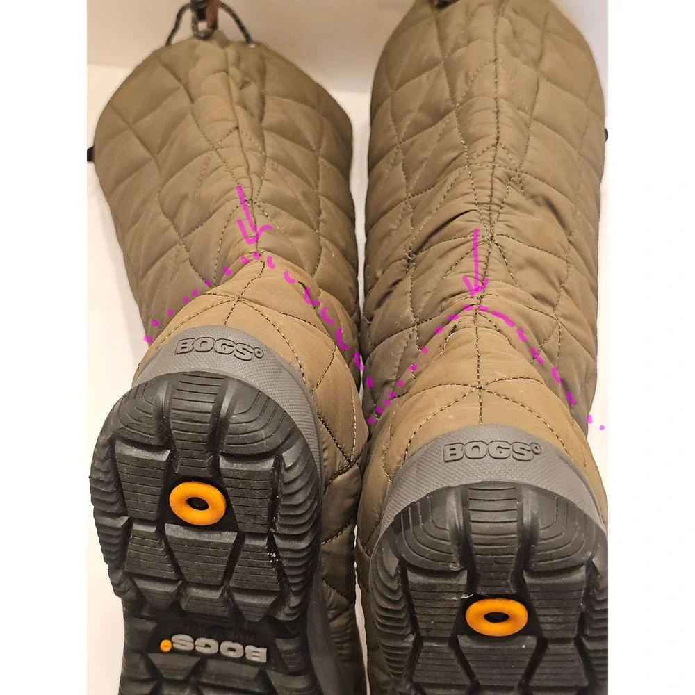 Bogs Snowday Women's Tall Waterproof Boots Olive Green Quilted Insulated  11